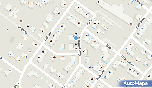 Koszalin, Czeremchowa, 19, mapa Koszalina