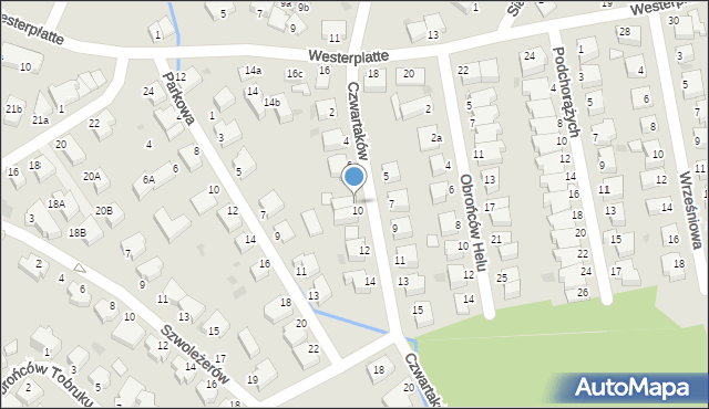 Koszalin, Czwartaków, 8, mapa Koszalina