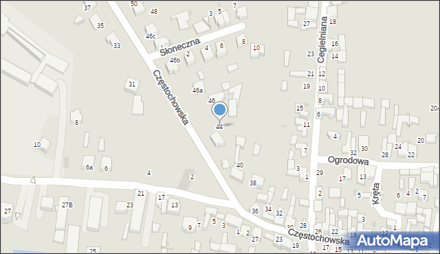 Koziegłowy, Częstochowska, 44, mapa Koziegłowy