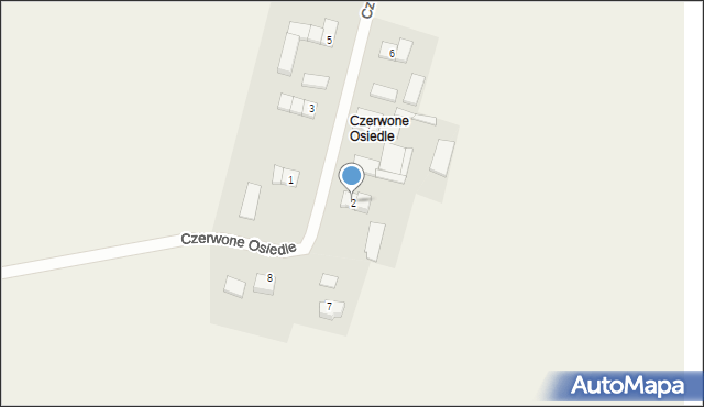Kozłowice, Czerwone Osiedle, 2, mapa Kozłowice