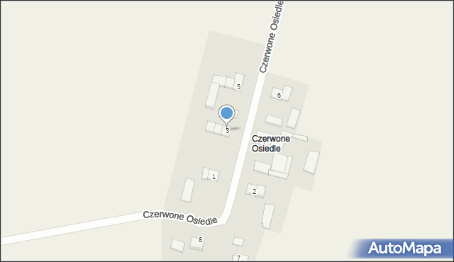 Kozłowice, Czerwone Osiedle, 3, mapa Kozłowice