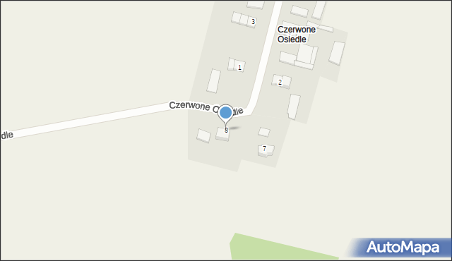 Kozłowice, Czerwone Osiedle, 8, mapa Kozłowice