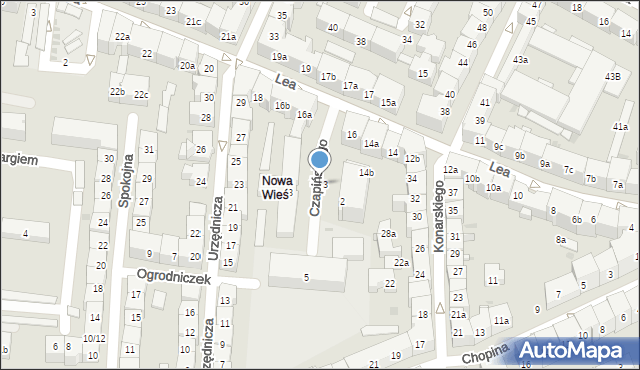 Kraków, Czapińskiego Kazimierza, 223, mapa Krakowa