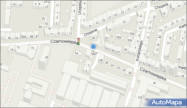 Kraków, Czarnowiejska, 50a, mapa Krakowa