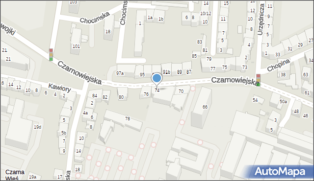 Kraków, Czarnowiejska, 74, mapa Krakowa