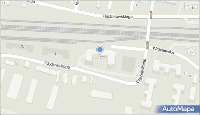 Kraków, Czyżewskiego Tytusa, 3, mapa Krakowa