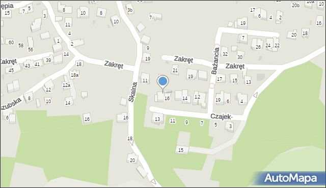 Kraków, Czajek, 20, mapa Krakowa