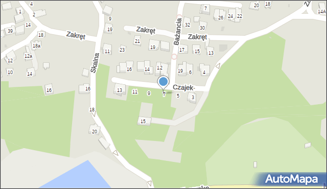 Kraków, Czajek, 7, mapa Krakowa