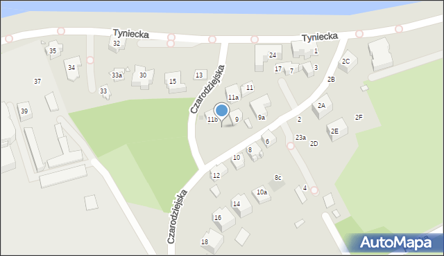 Kraków, Czarodziejska, 11c, mapa Krakowa