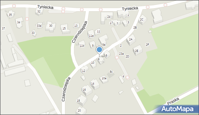 Kraków, Czarodziejska, 8b, mapa Krakowa