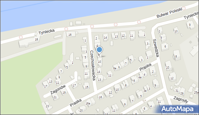 Kraków, Czechosłowacka, 8a, mapa Krakowa