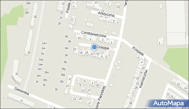 Kraków, Czeppe Zdzisława, prof., 9, mapa Krakowa