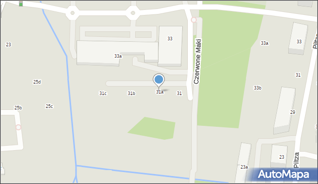 Kraków, Czerwone Maki, 31a, mapa Krakowa