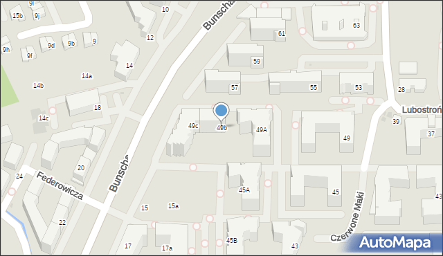 Kraków, Czerwone Maki, 49b, mapa Krakowa