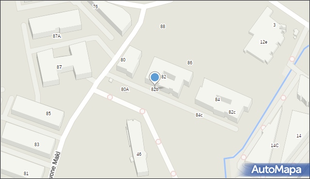 Kraków, Czerwone Maki, 82b, mapa Krakowa