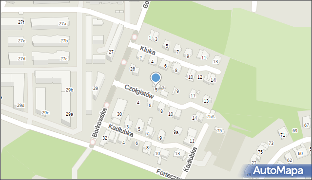 Kraków, Czołgistów, 5, mapa Krakowa