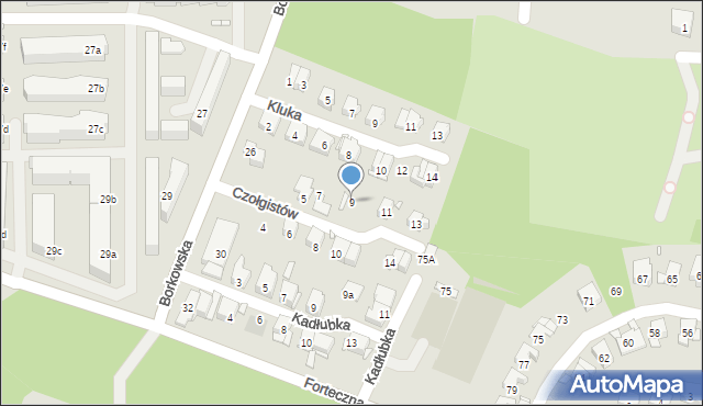 Kraków, Czołgistów, 9, mapa Krakowa