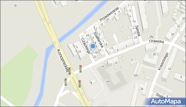 Kraków, Czackiego Tadeusza, 18, mapa Krakowa