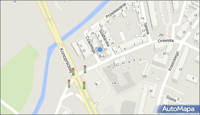 Kraków, Czackiego Tadeusza, 20, mapa Krakowa