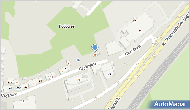 Kraków, Czyżówka, 3c, mapa Krakowa