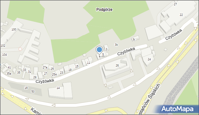 Kraków, Czyżówka, 7, mapa Krakowa