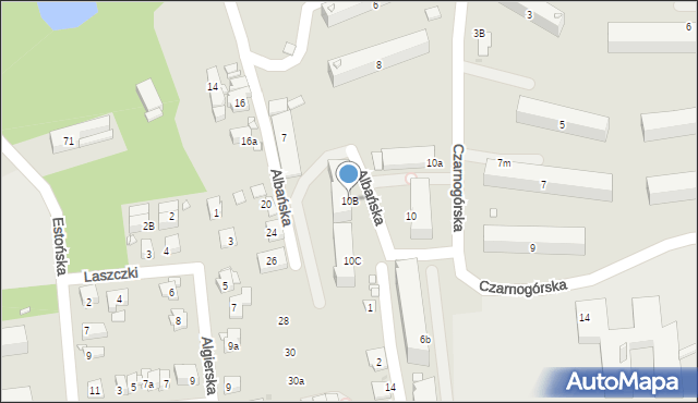 Kraków, Czarnogórska, 10B, mapa Krakowa