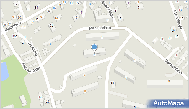 Kraków, Czarnogórska, 4, mapa Krakowa