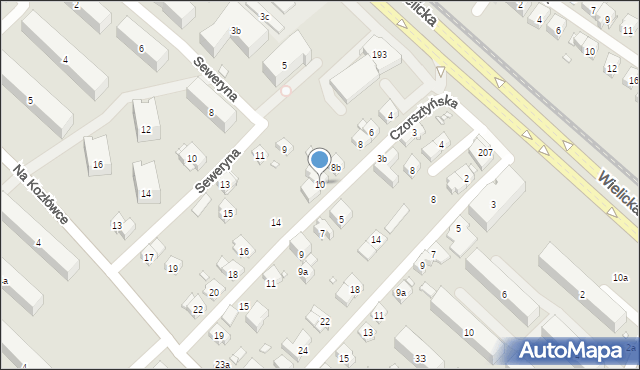 Kraków, Czorsztyńska, 10, mapa Krakowa