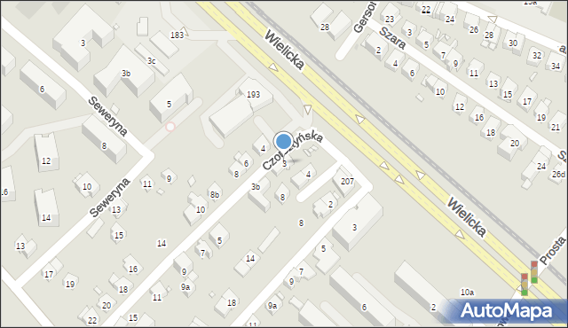 Kraków, Czorsztyńska, 3, mapa Krakowa