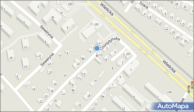 Kraków, Czorsztyńska, 3b, mapa Krakowa