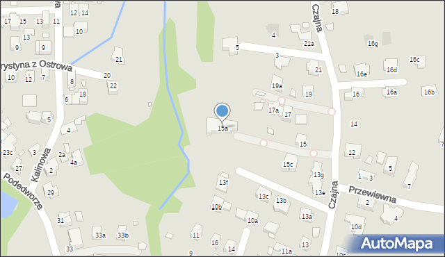 Kraków, Czajna, 15a, mapa Krakowa