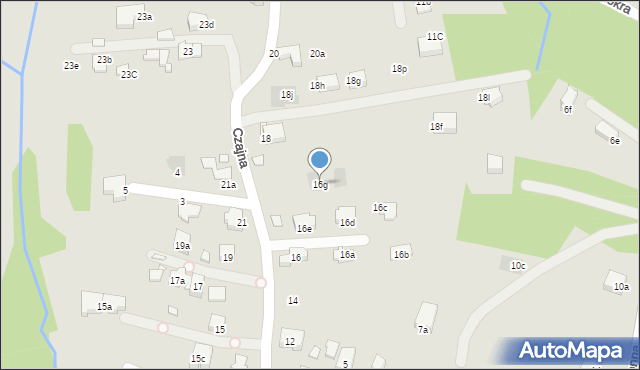 Kraków, Czajna, 16g, mapa Krakowa