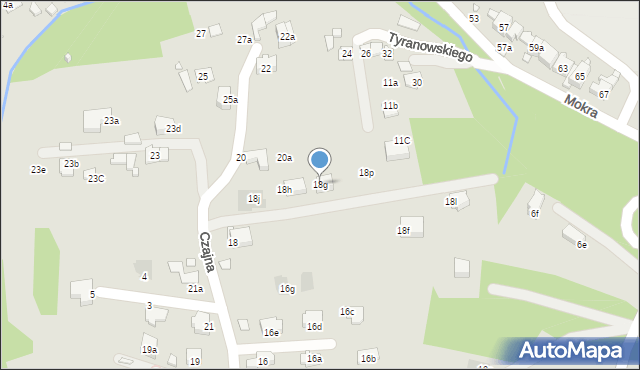 Kraków, Czajna, 18g, mapa Krakowa