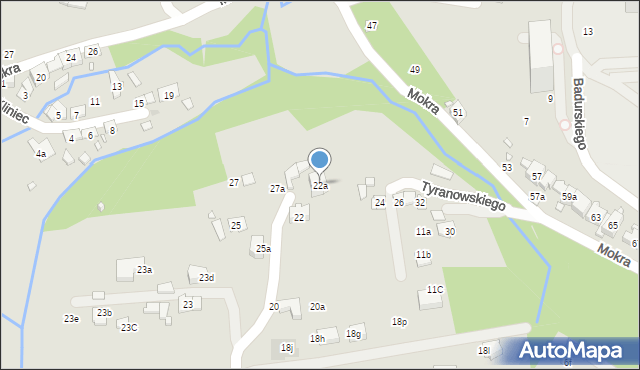 Kraków, Czajna, 22a, mapa Krakowa