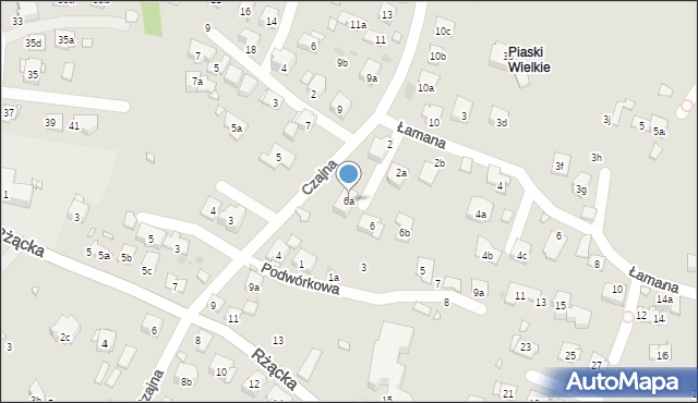 Kraków, Czajna, 6a, mapa Krakowa