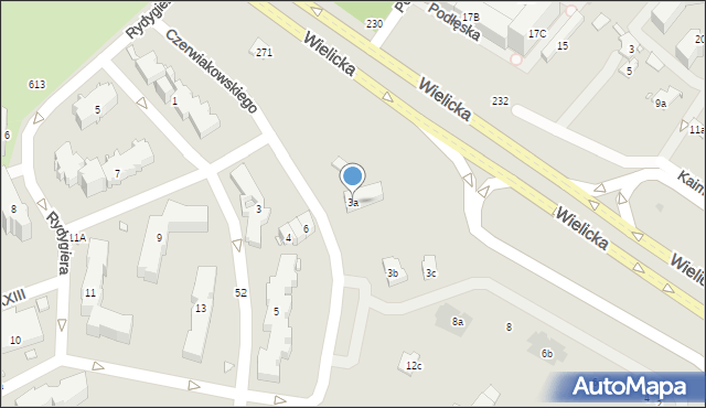 Kraków, Czerwiakowskiego Rafała, 3a, mapa Krakowa