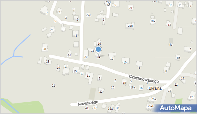 Kraków, Czuchnowskiego Mariana, 14, mapa Krakowa