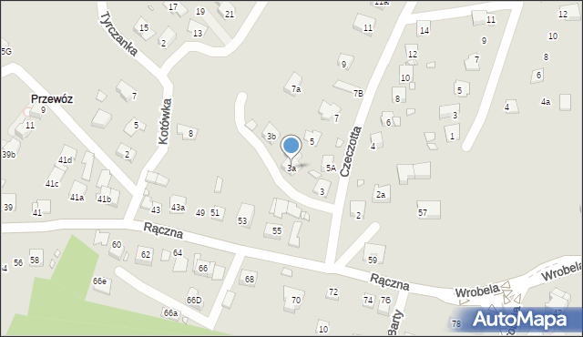 Kraków, Czeczotta Henryka, 3a, mapa Krakowa