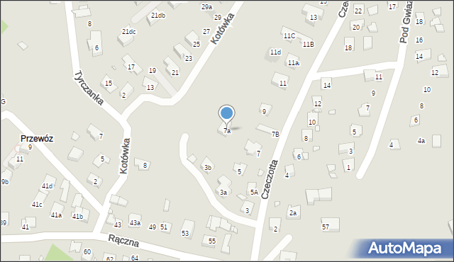 Kraków, Czeczotta Henryka, 7a, mapa Krakowa