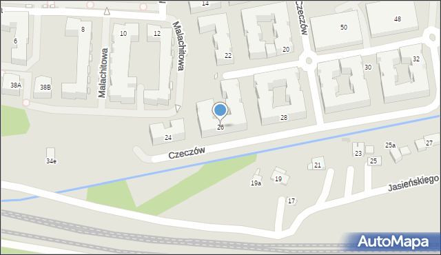 Kraków, Czeczów Henryka i Karola, 26, mapa Krakowa