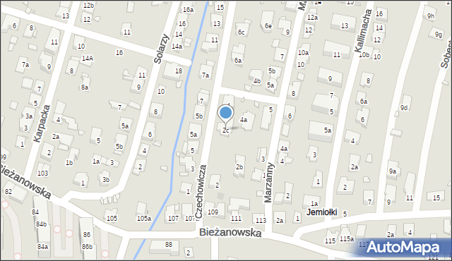 Kraków, Czechowicza Szymona, 2c, mapa Krakowa