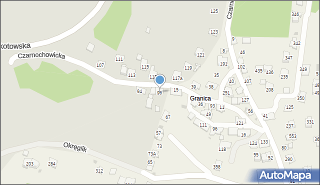 Kraków, Czarnochowicka, 96, mapa Krakowa