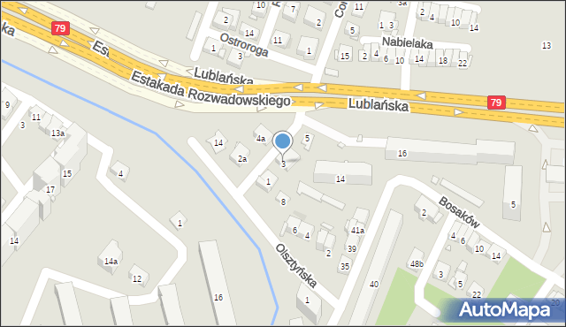 Kraków, Czereśniowa, 3, mapa Krakowa