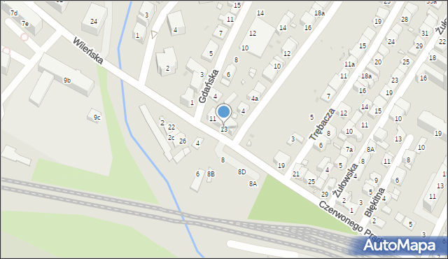 Kraków, Czerwonego Prądnika, 13, mapa Krakowa