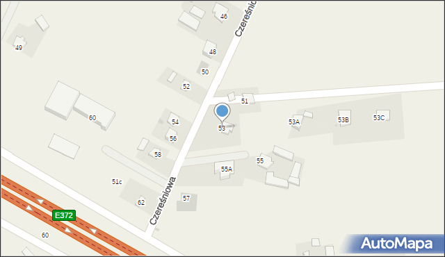Krępiec, Czereśniowa, 53, mapa Krępiec