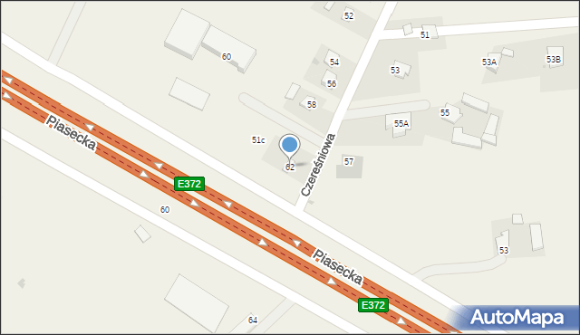 Krępiec, Czereśniowa, 62, mapa Krępiec