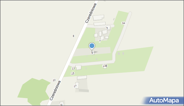 Krępiec, Czereśniowa, 9, mapa Krępiec