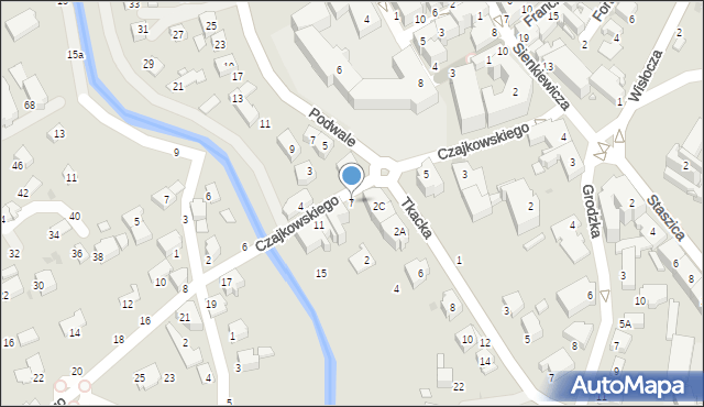 Krosno, Czajkowskiego Feliksa, 7, mapa Krosna
