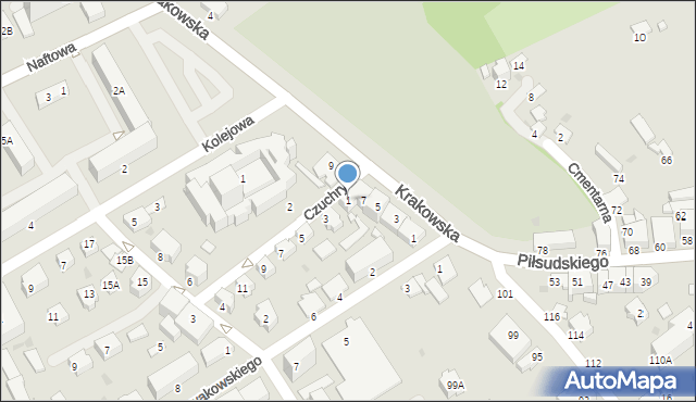 Krosno, Czuchry Józefa, 1, mapa Krosna