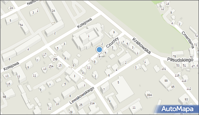 Krosno, Czuchry Józefa, 7, mapa Krosna